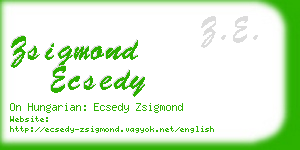 zsigmond ecsedy business card